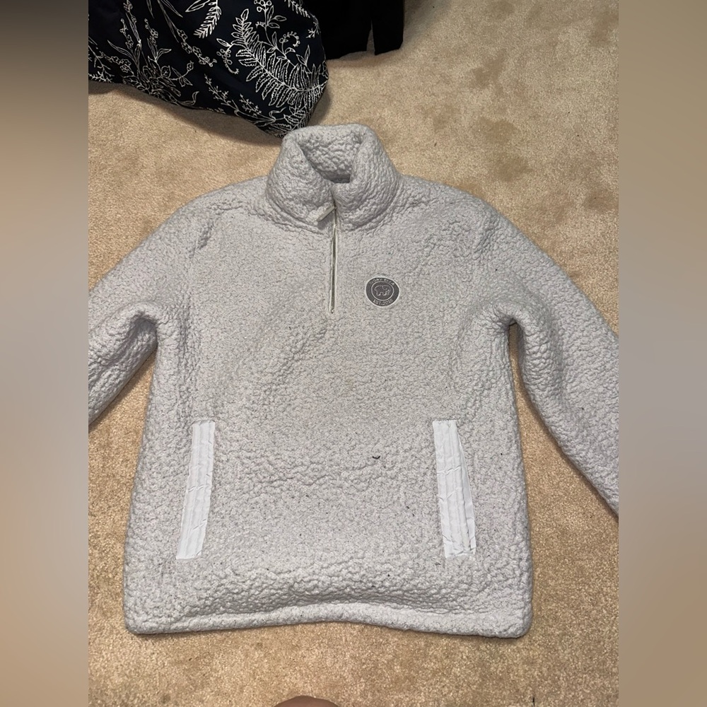 Ivory Ella Gray Sherpa Pullover